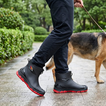 Knöchelhohe Gummistiefel Mit Runder Zehenpartie