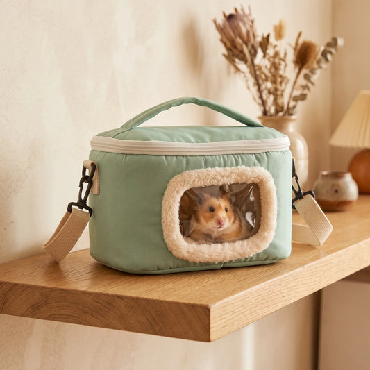 Kompakte Hamstertragetasche Mit Sichtfenster Und Tragegurt