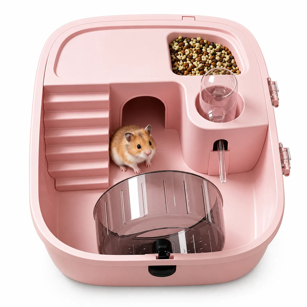 Kompakter Hamsterkäfig Mit Transparenter Haube