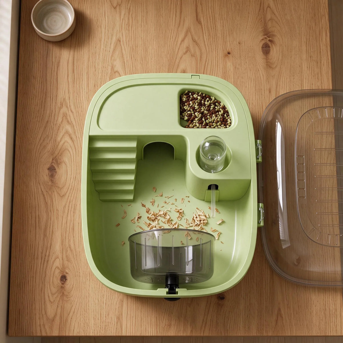Kompakter Hamsterkäfig Mit Transparenter Haube