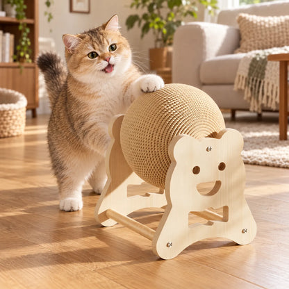 Kompaktes Katzenkratzspielzeug Mit Drehbarem Ball