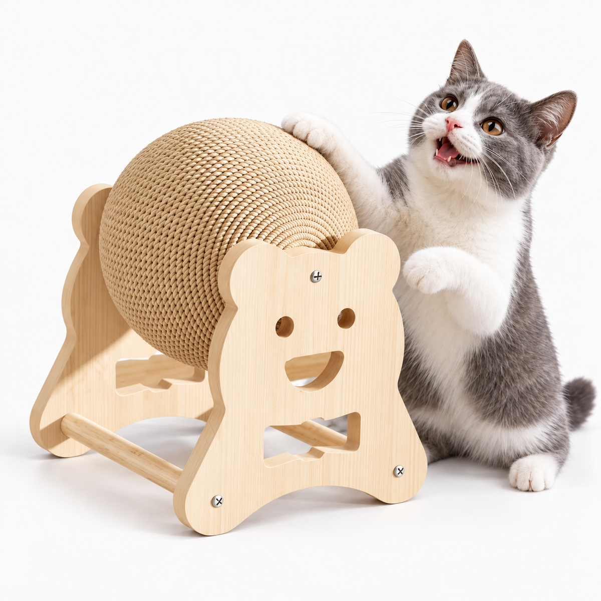 Kompaktes Katzenkratzspielzeug Mit Drehbarem Ball
