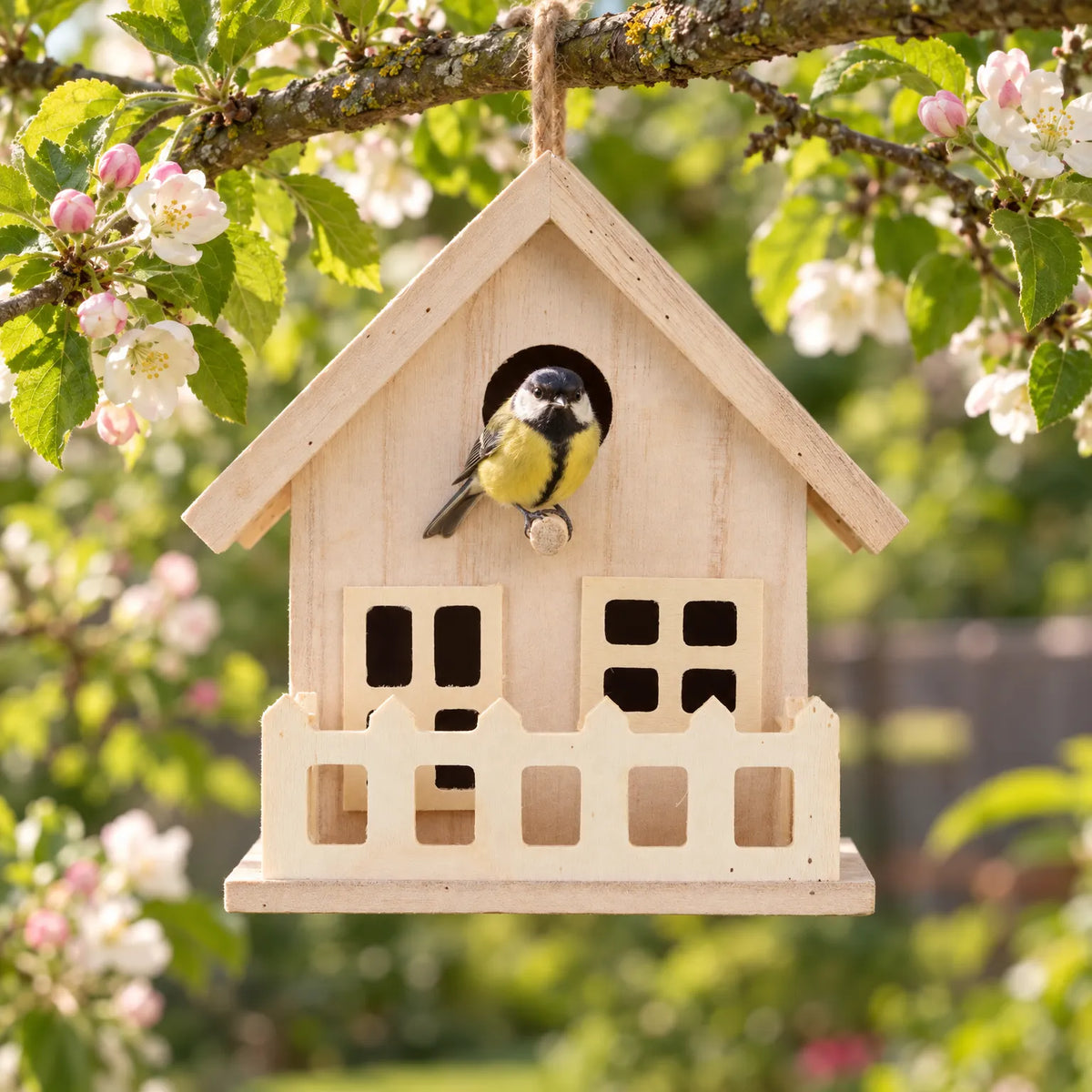 Kompaktes Vogelhaus Mit Aufklappbarem Dach