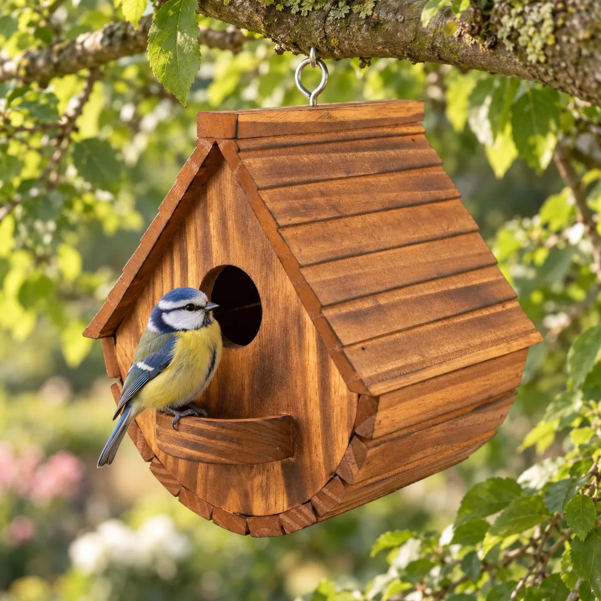Kompaktes Vogelhaus Mit Kleiner Sitzstange