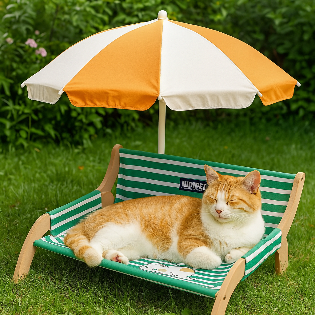 Körbchen gestreift mit Lounge Design für Katzen und Hunde | Lunza