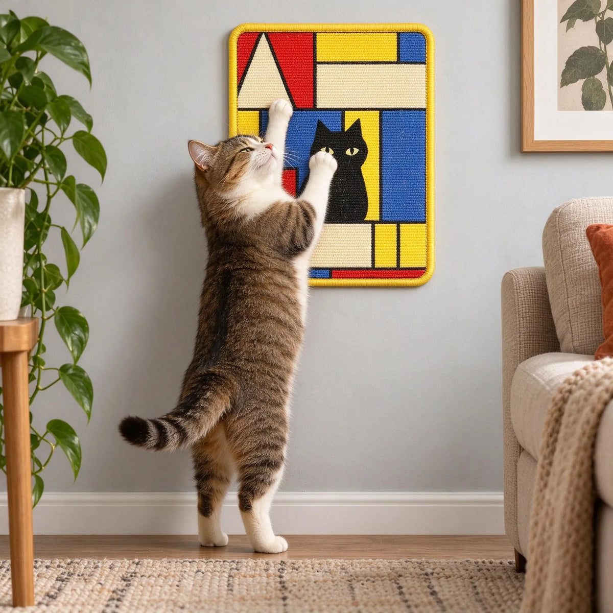Kratzbrett Katze Wand Selbstklebend Rechteckig