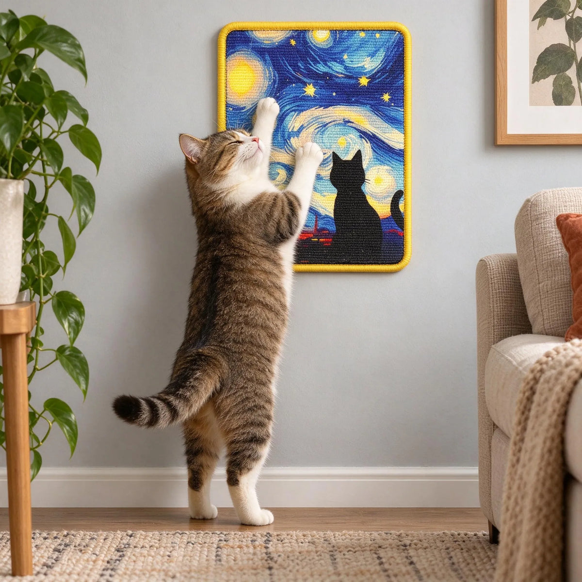 Kratzbrett Katze Wand Selbstklebend Rechteckig