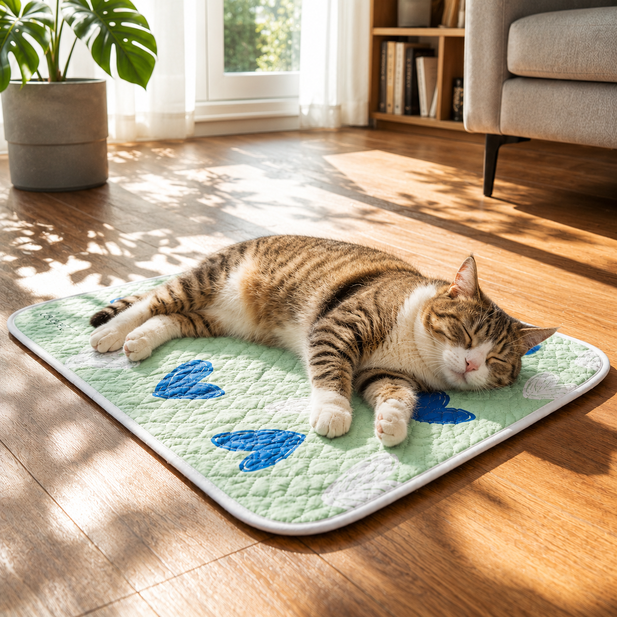 Kuehlmatte Katze atmungsaktiv rutschfest fuer Sommer | Myvora