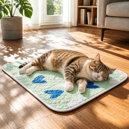 Kuehlmatte Katze atmungsaktiv rutschfest fuer Sommer | Myvora