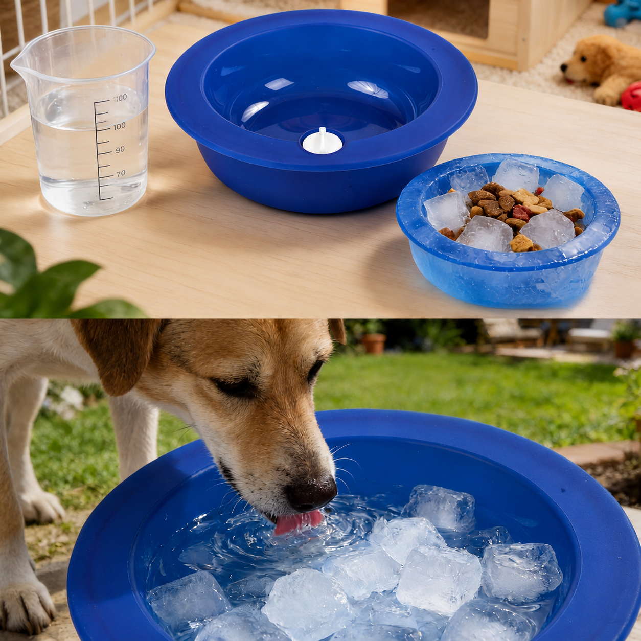 Kuehlwassernapf wiederverwendbar fuer Hunde und Katzen Sommer | Frostia