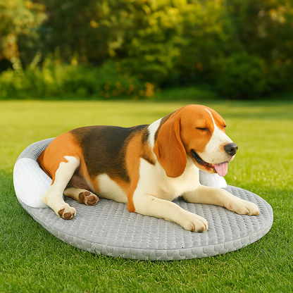 Kühlende Hundematte mit atmungsaktivem Stoff und Kopfkissen | Nivon