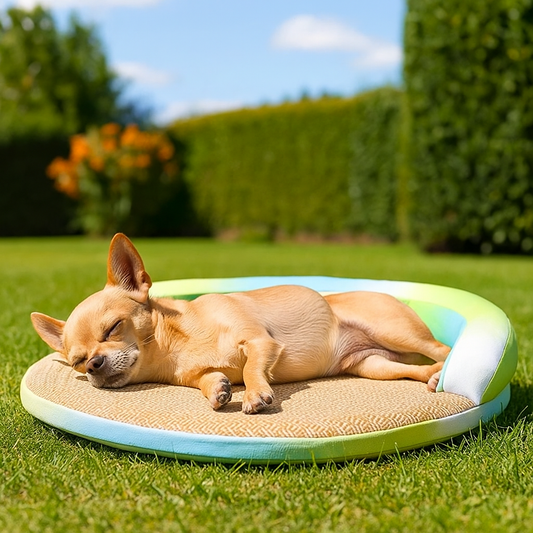 Kühlende Hundematte mit atmungsaktiver Rattanstruktur | Frilo