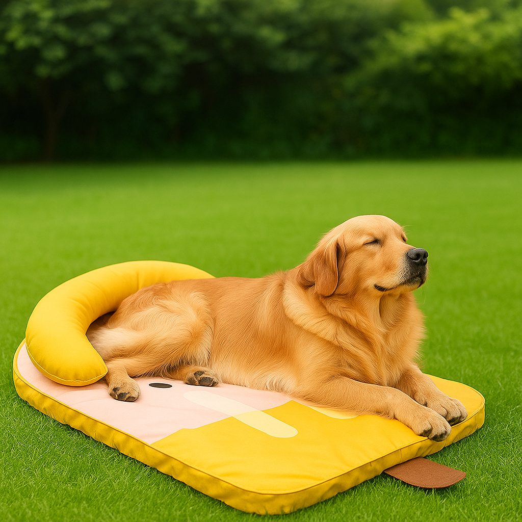 Kühlendes Hundebett für den Sommer mit rutschfester Unterseite | PopziNest