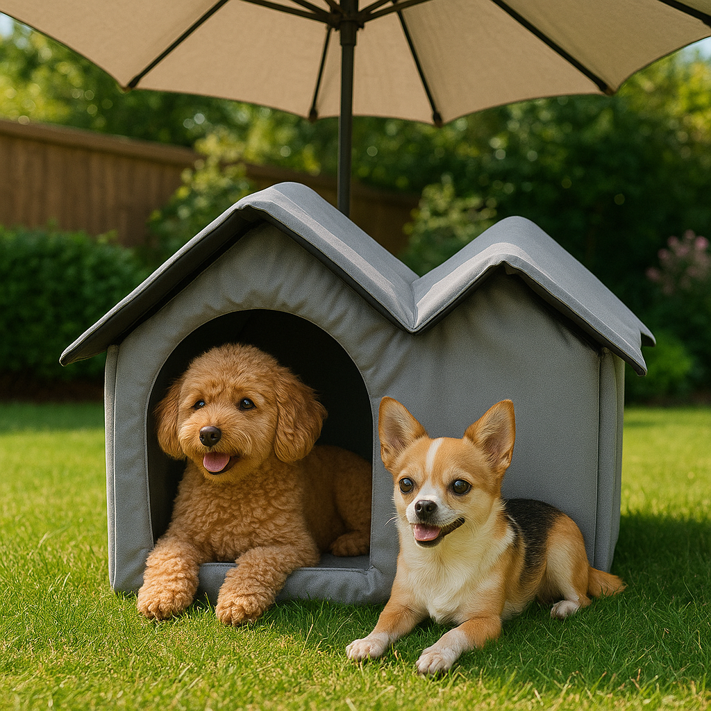 Kühlendes Hundehaus mit Eisbeuteln und atmungsaktivem Design | Frostivo