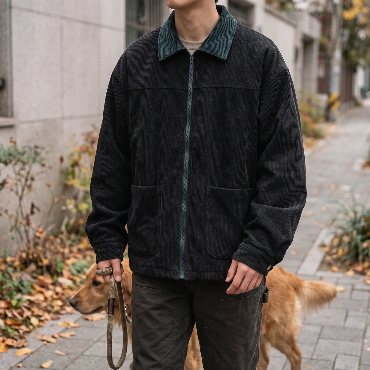 Lässige Jacke Mit Umlegekragen
