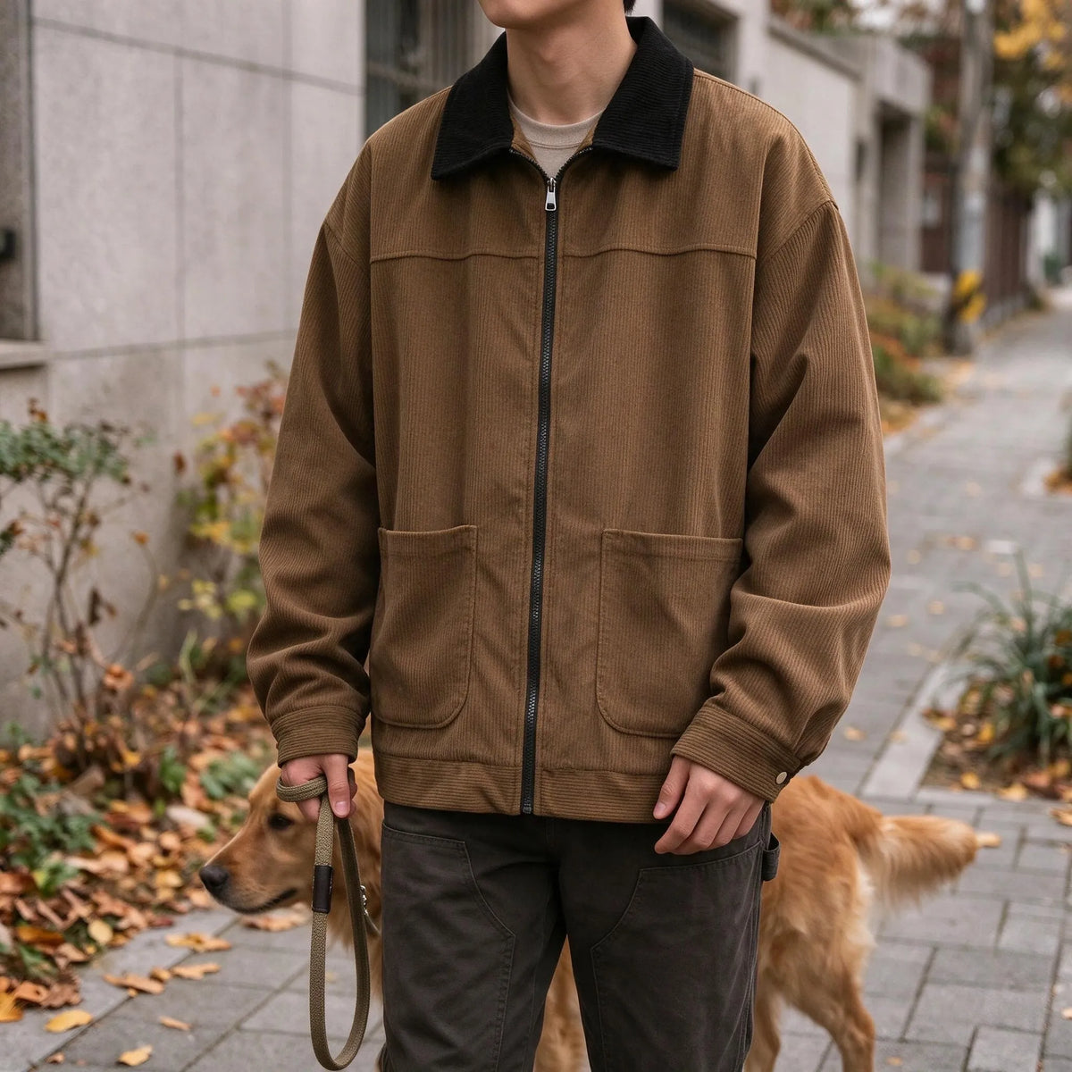 Lässige Jacke Mit Umlegekragen