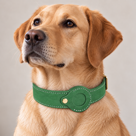 Lederhundehalsband mit AirTag Halterung | ScoutBand