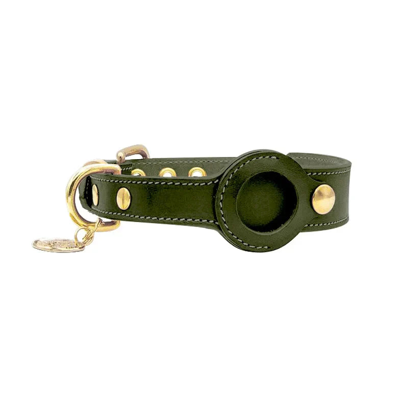 Lederhundehalsband mit AirTag Halterung | ScoutBand