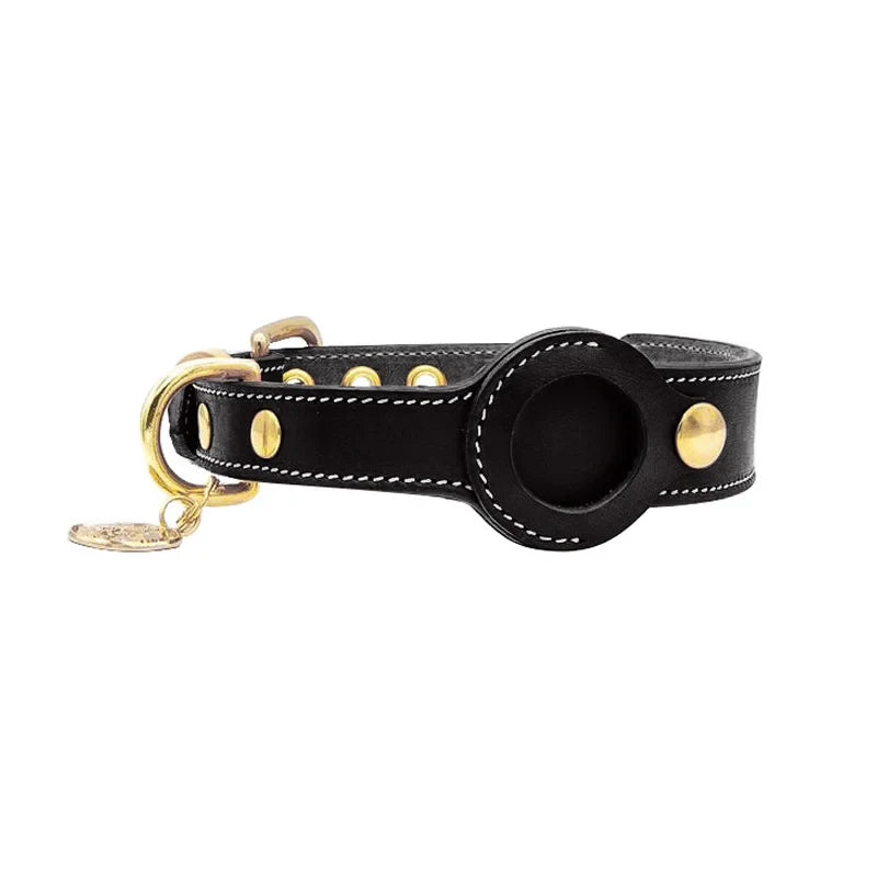 Lederhundehalsband mit AirTag Halterung | ScoutBand