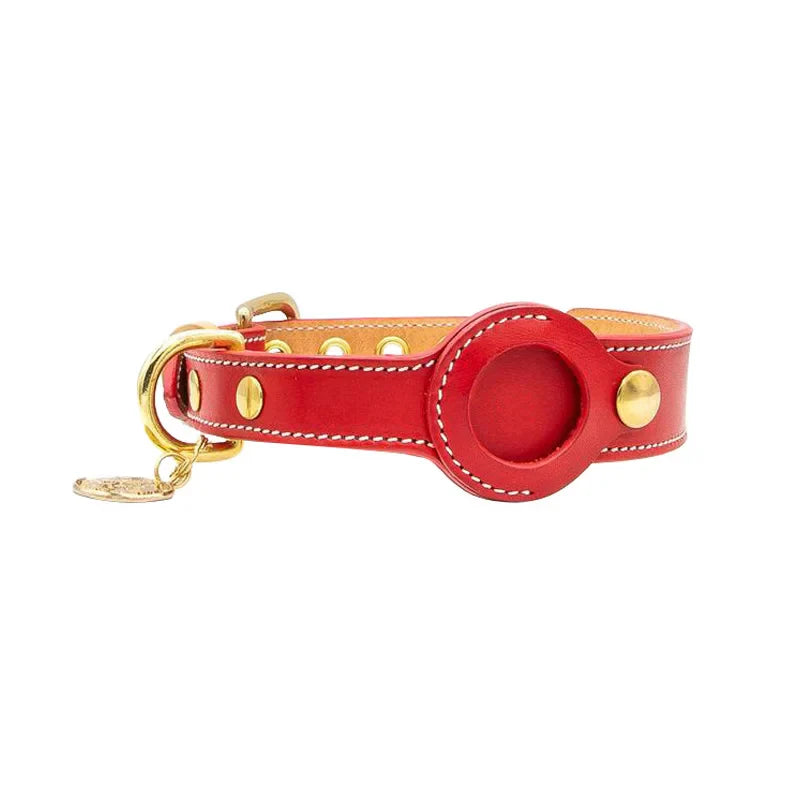 Lederhundehalsband mit AirTag Halterung | ScoutBand