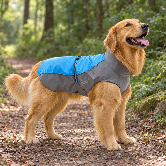 Leichter Hunde Regenmantel Mit Bauchgurt