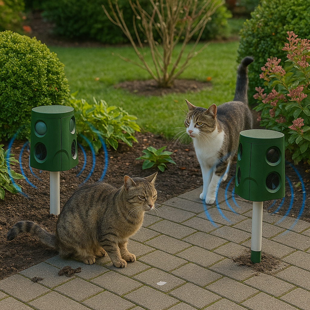 Maulwurfschreck mit 360° Ultraschall Erkennung für Maulwürfe Vögel und Katzen | Gravino