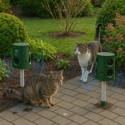 Maulwurfschreck mit 360° Ultraschall Erkennung für Maulwürfe Vögel und Katzen | Gravino