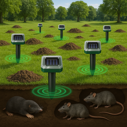Maulwurfschreck mit Solar für den Garten mit Ultraschallton | Solmora