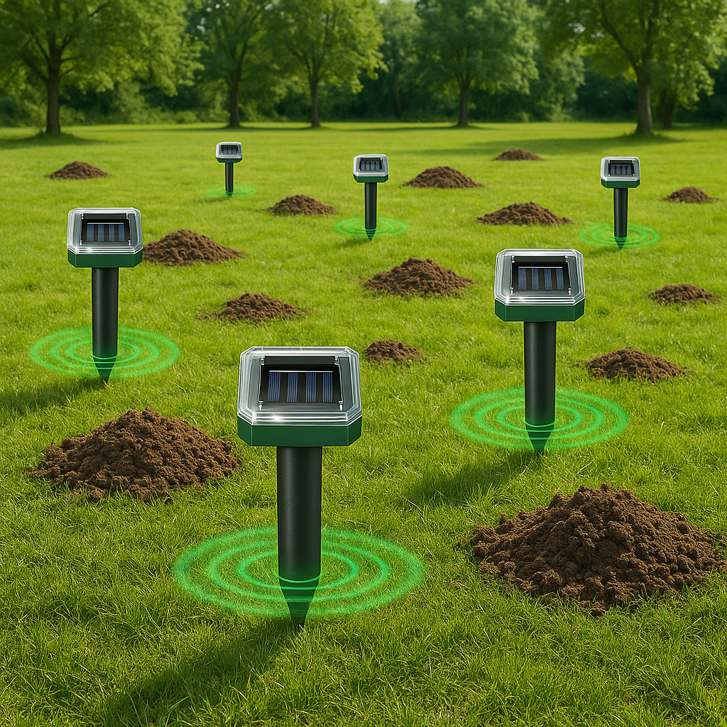 Maulwurfschreck mit Solar für den Garten mit Ultraschallton | Solmora