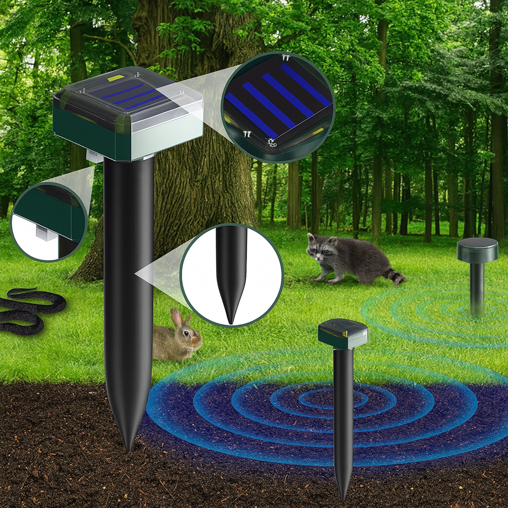 Maulwurfschreck mit Solar für den Garten mit Ultraschallton | Solmora