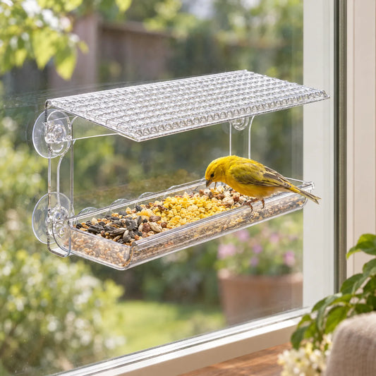 Modernes Futterhaus Für Vögel Am Fenster