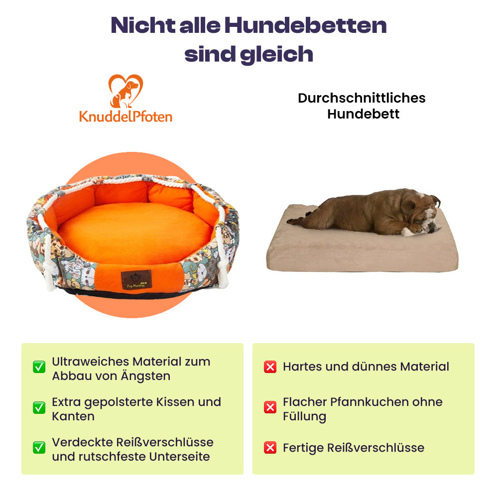 Natan Hundebett mit Kauleine und Spielspaß