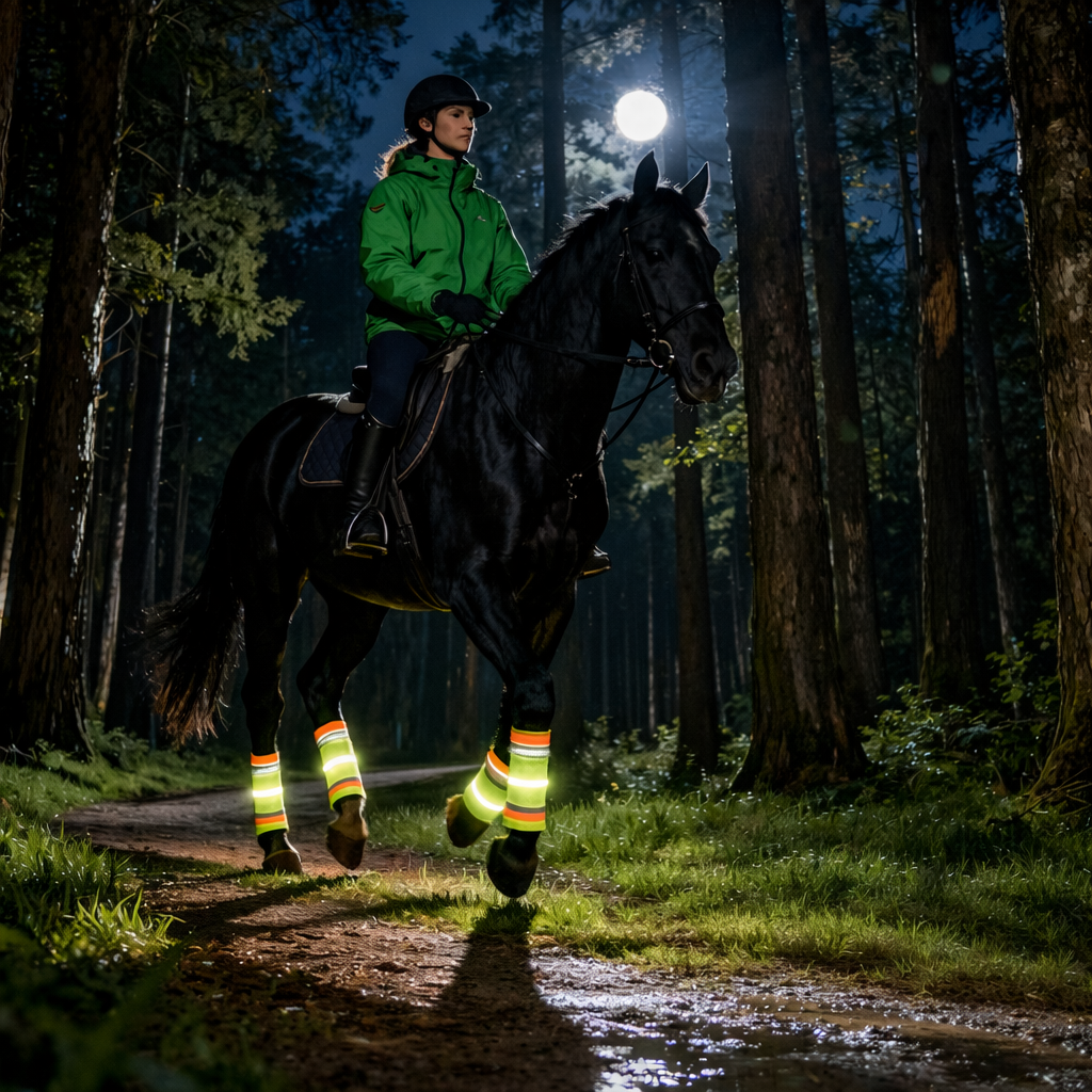 Reflektierende Pferde Beinbänder für Nachtreiten | Velaro