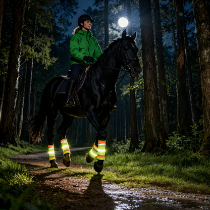 Reflektierende Pferde Beinbänder für Nachtreiten | Velaro