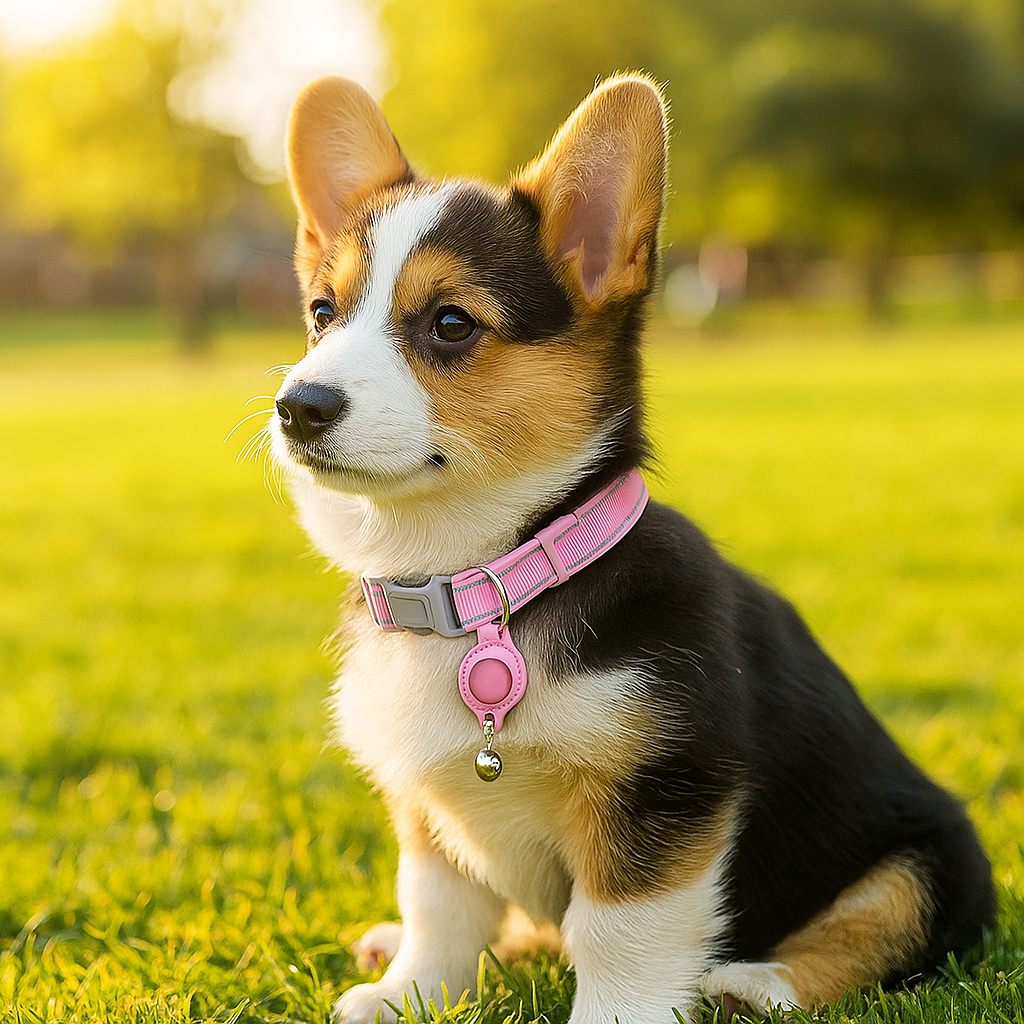 Reflektierendes AirTag Hundehalsband mit weichem Futter | Elvar