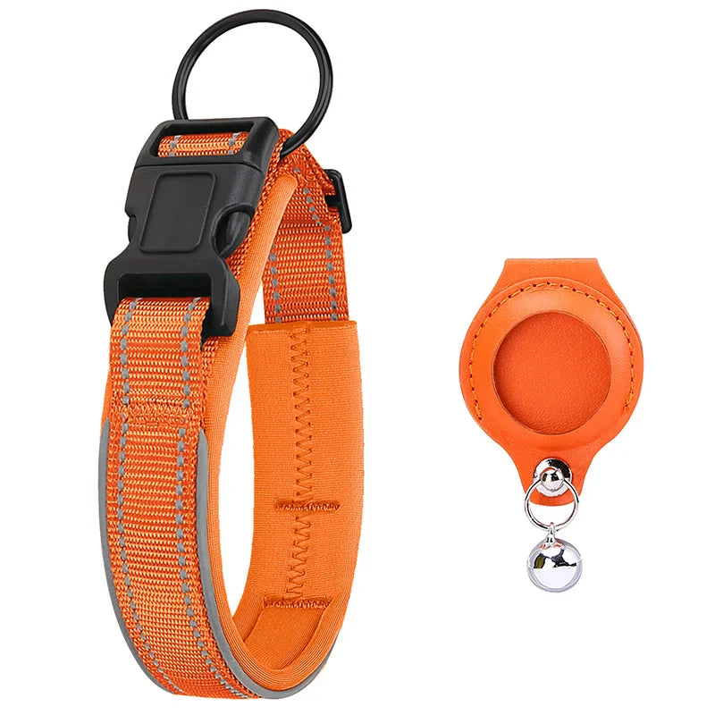 Reflektierendes AirTag Hundehalsband mit weichem Futter | Elvar