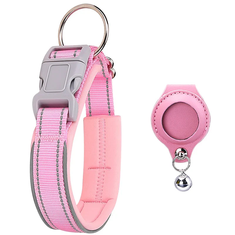 Reflektierendes AirTag Hundehalsband mit weichem Futter | Elvar