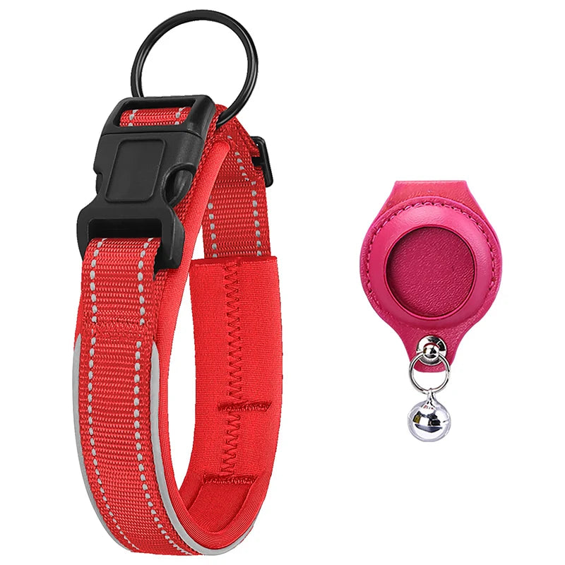 Reflektierendes AirTag Hundehalsband mit weichem Futter | Elvar