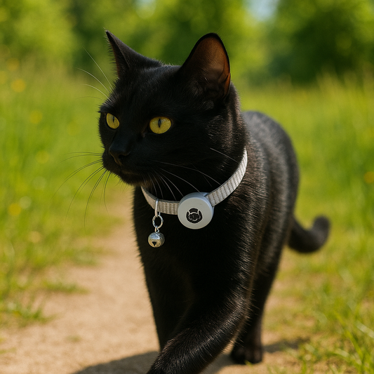 Reflektierendes Katzenhalsband mit AirTag Halterung und Glocke | Navico