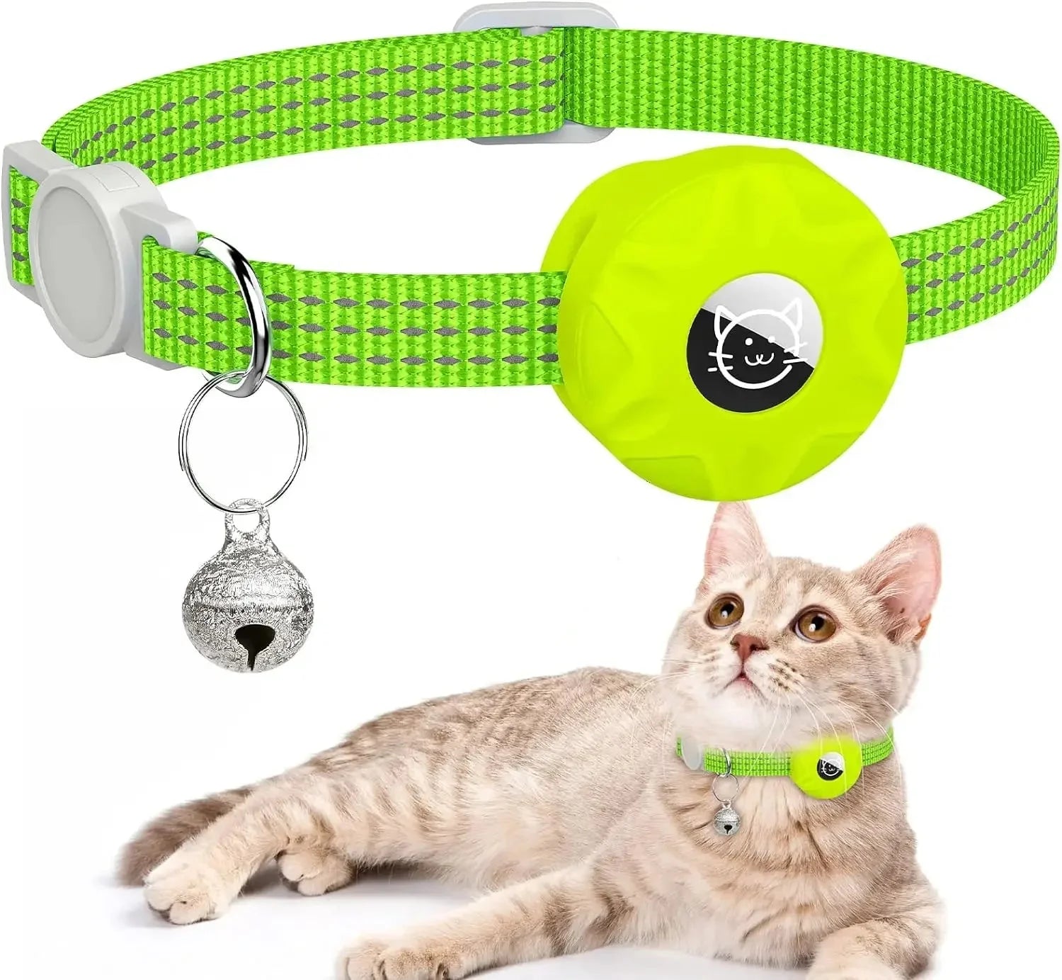 Reflektierendes Katzenhalsband mit AirTag Halterung und Glocke | Navico