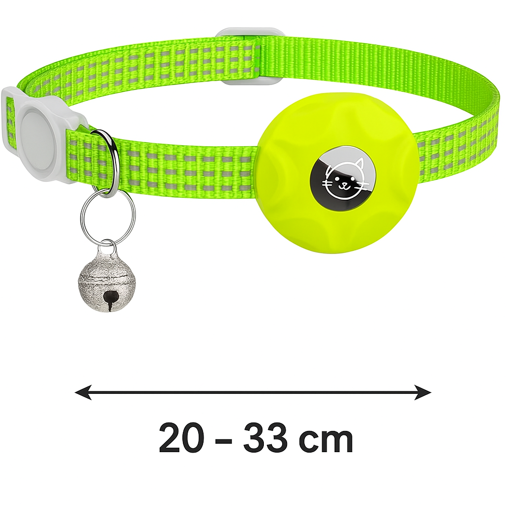 Reflektierendes Katzenhalsband mit AirTag Halterung und Glocke | Navico
