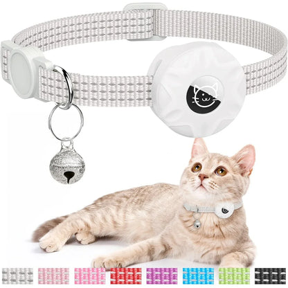 Reflektierendes Katzenhalsband mit AirTag Halterung und Glocke | Navico