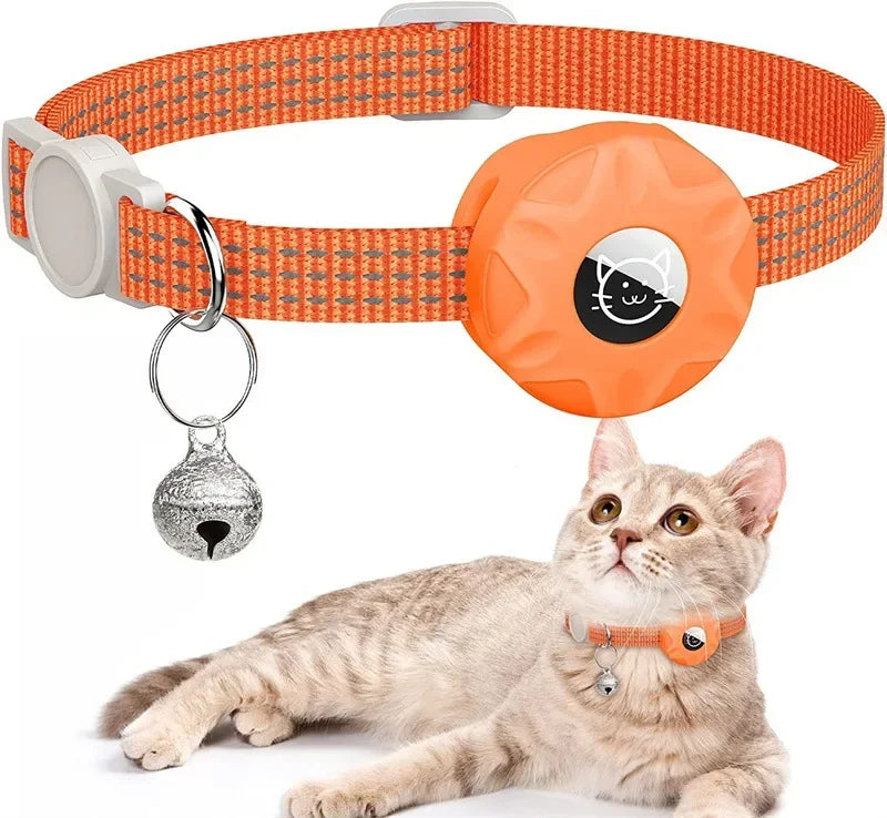 Reflektierendes Katzenhalsband mit AirTag Halterung und Glocke | Navico