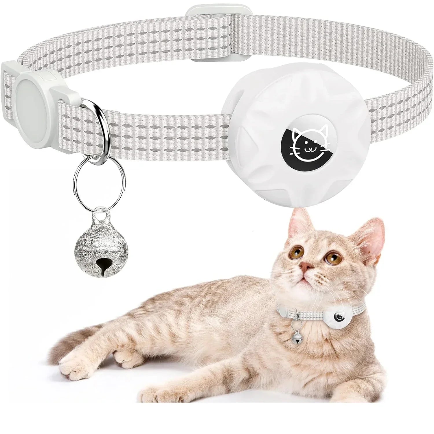 Reflektierendes Katzenhalsband mit AirTag Halterung und Glocke | Navico