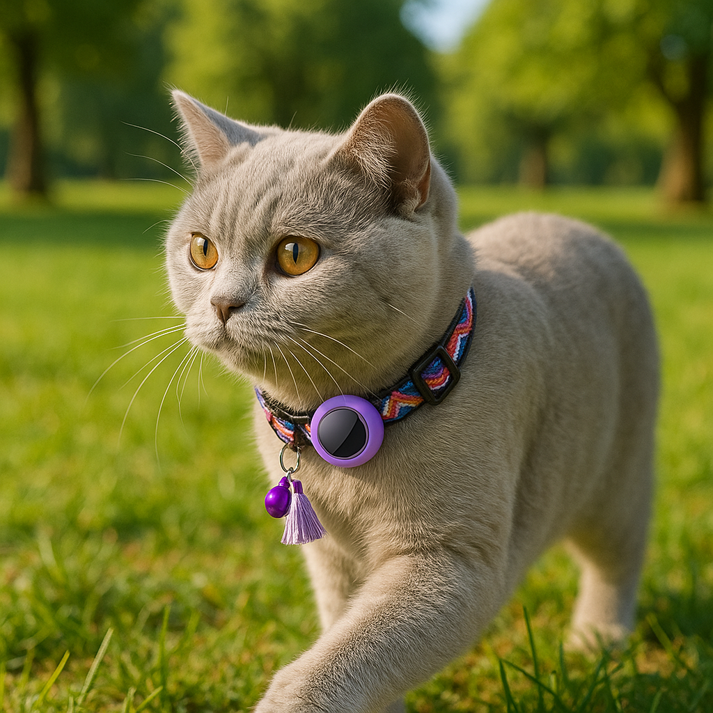 Reflektierendes Katzenhalsband mit integrierter AirTag-Halterung | Traceo