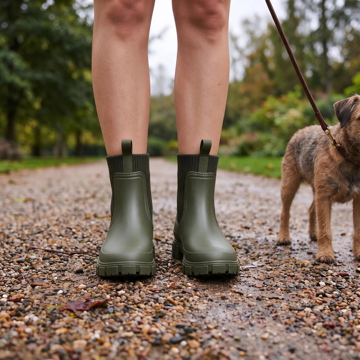 Regenstiefel Mit Dicker Profilsohle