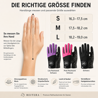 Reithandschuhe Atmungsaktives Mesh Sommer Grip Damen | Reitera