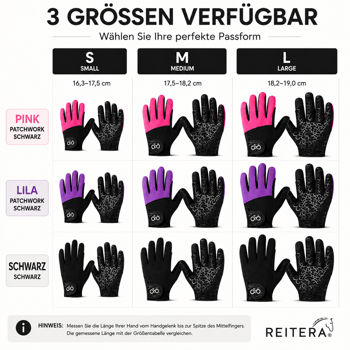 Reithandschuhe Atmungsaktives Mesh Sommer Grip Damen | Reitera