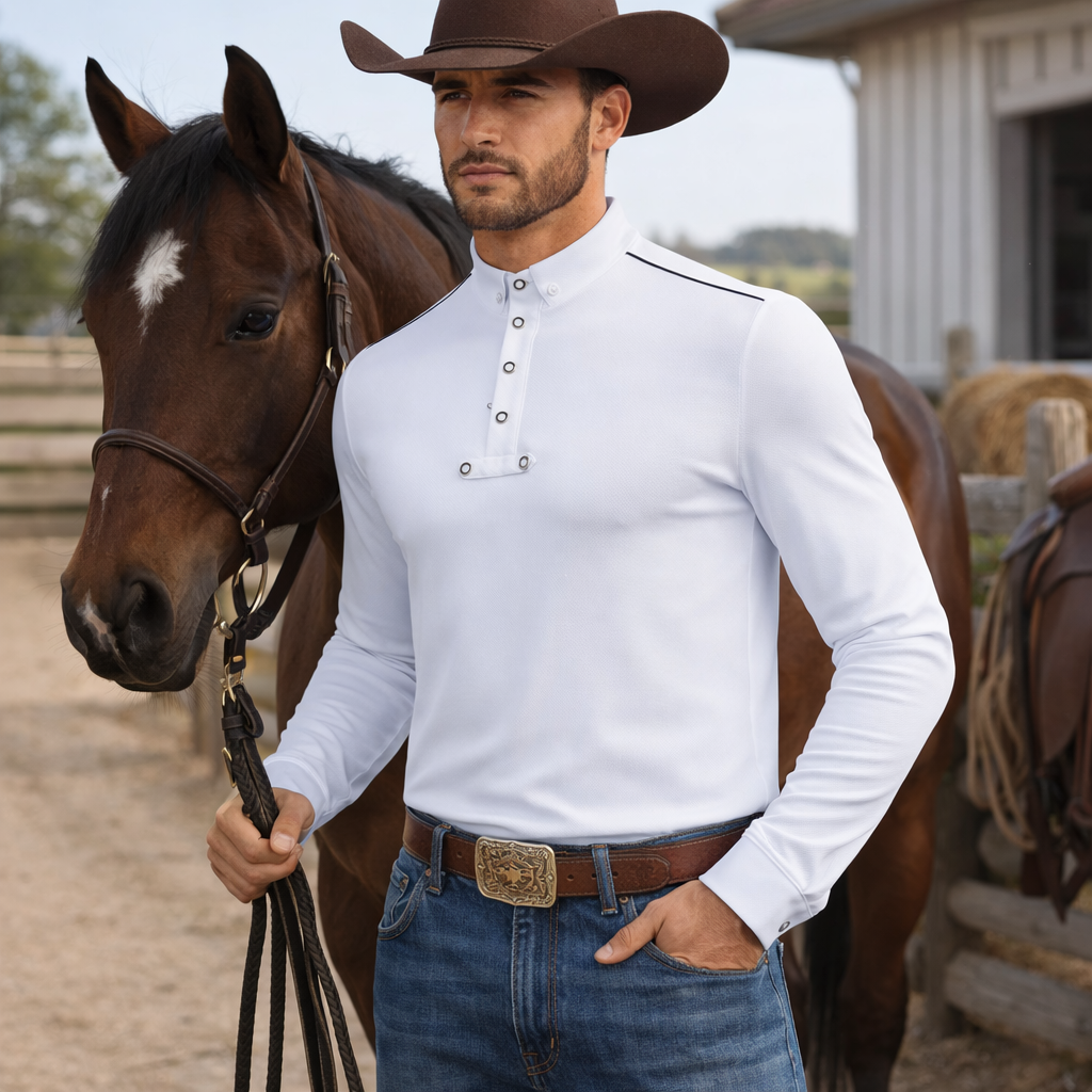 Reitshirt Herren Atmungsaktiv Elastisch Figurbetont | Velmoro