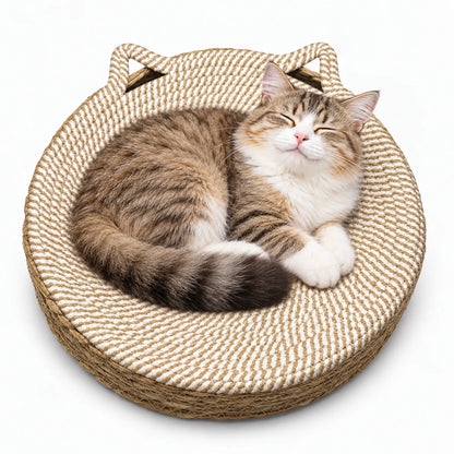 Rundes Katzenbett Mit Katzenohren Details